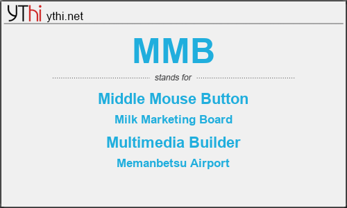 What does MMB mean? What is the full form of MMB?