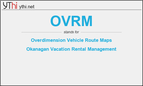 What does OVRM mean? What is the full form of OVRM?