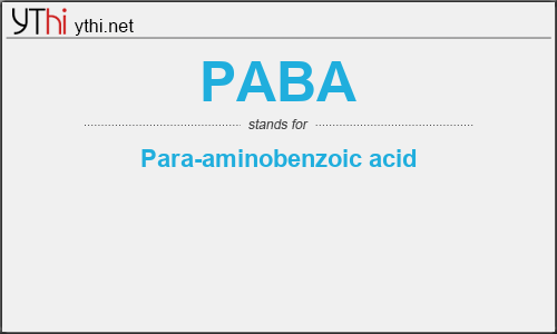 What does PABA mean? What is the full form of PABA?