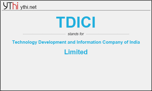 What does TDICI mean? What is the full form of TDICI?