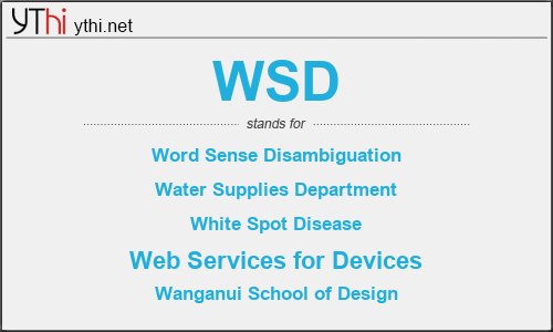 What does WSD mean? What is the full form of WSD?