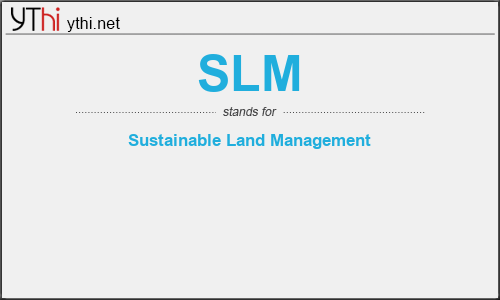 What does SLM mean? What is the full form of SLM?