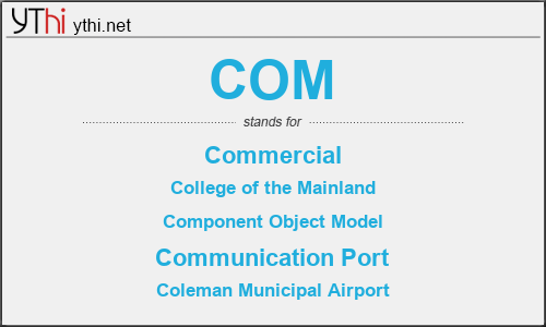 What does COM mean? What is the full form of COM?