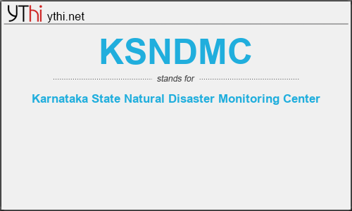 What does KSNDMC mean? What is the full form of KSNDMC?