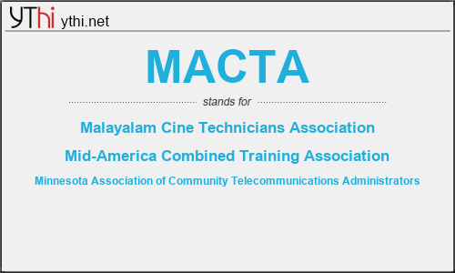 What does MACTA mean? What is the full form of MACTA?