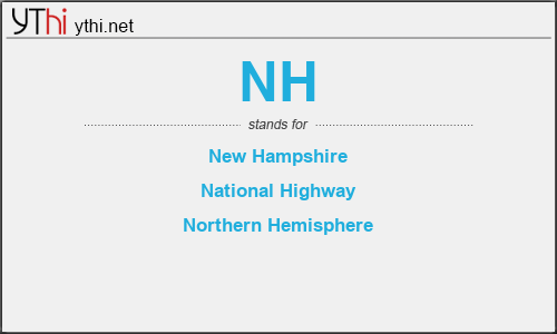 What does NH mean? What is the full form of NH?