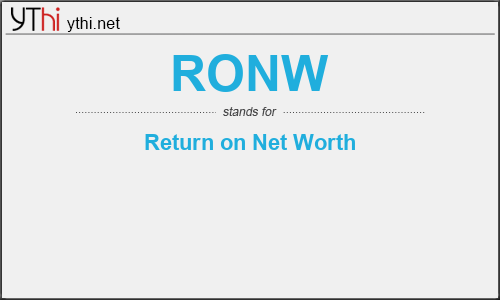 What does RONW mean? What is the full form of RONW?