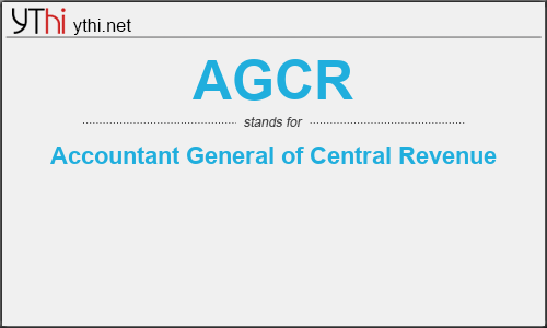 What does AGCR mean? What is the full form of AGCR?