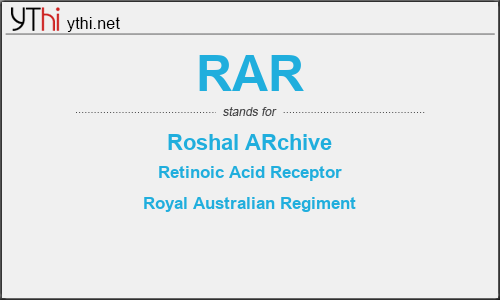 What does RAR mean? What is the full form of RAR?