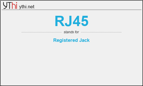 What does RJ45 mean? What is the full form of RJ45?