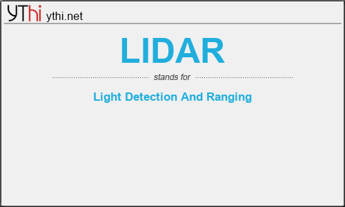 What does LIDAR mean? What is the full form of LIDAR?