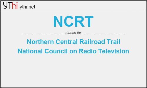 What does NCRT mean? What is the full form of NCRT?