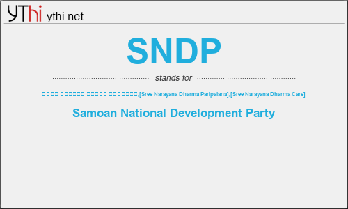 What does SNDP mean? What is the full form of SNDP?