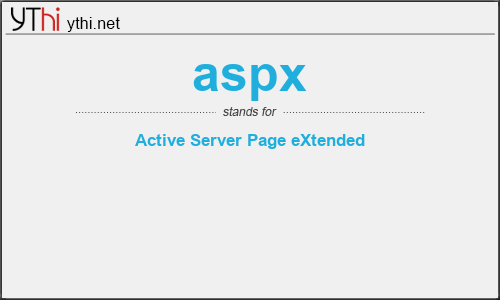 What does ASPX mean? What is the full form of ASPX?