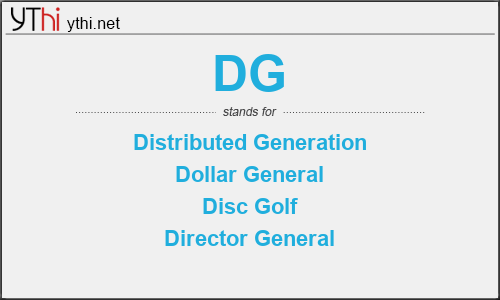 What does DG mean? What is the full form of DG?