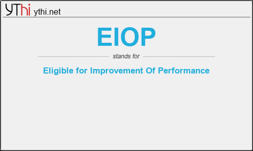 What does EIOP mean? What is the full form of EIOP?