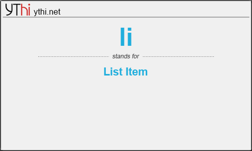 What does LI mean? What is the full form of LI?