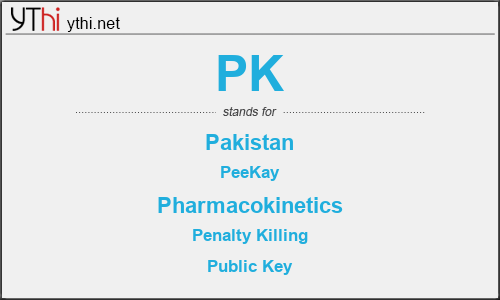 What does PK mean? What is the full form of PK?