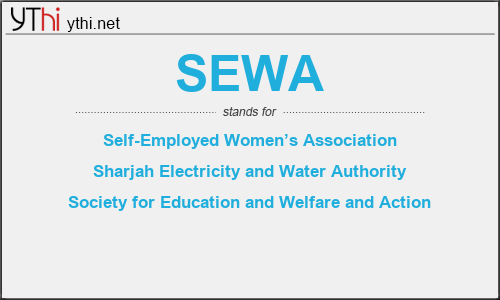 What does SEWA mean? What is the full form of SEWA?