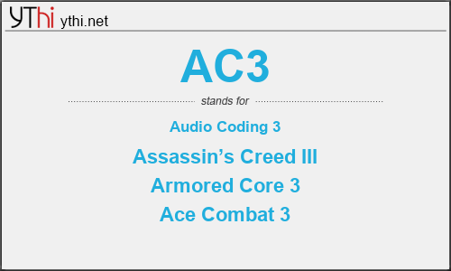 What does AC3 mean? What is the full form of AC3?