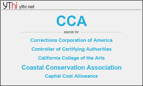 What does CCA mean? What is the full form of CCA?