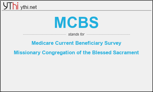 What does MCBS mean? What is the full form of MCBS?