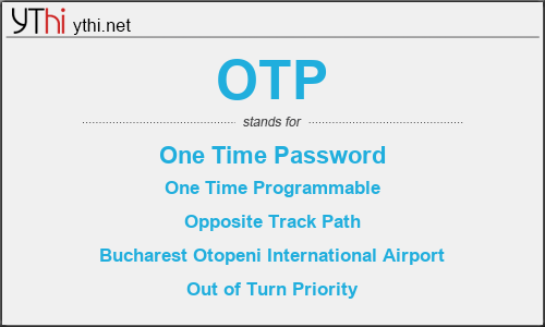 What does OTP mean? What is the full form of OTP?
