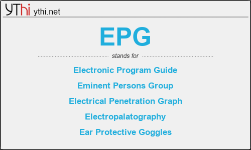 What does EPG mean? What is the full form of EPG?