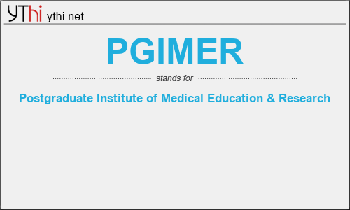 What does PGIMER mean? What is the full form of PGIMER?