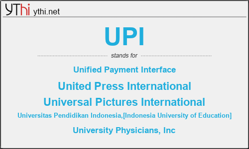 What does UPI mean? What is the full form of UPI?