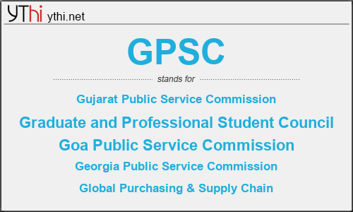 What does GPSC mean? What is the full form of GPSC?