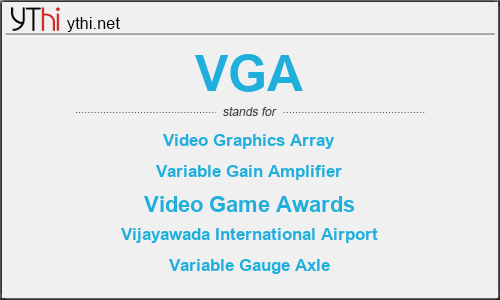 What does VGA mean? What is the full form of VGA?