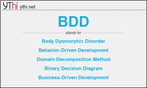 What does BDD mean? What is the full form of BDD?
