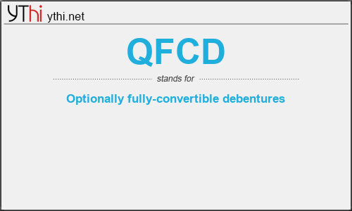 What does QFCD mean? What is the full form of QFCD?