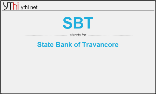 What does SBT mean? What is the full form of SBT?