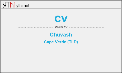 What does CV mean? What is the full form of CV?
