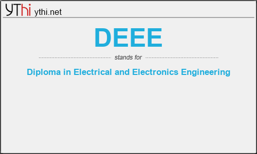 What does DEEE mean? What is the full form of DEEE?