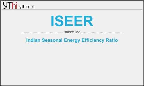 What does ISEER mean? What is the full form of ISEER?