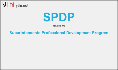 What does SPDP mean? What is the full form of SPDP?