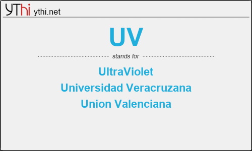 What does UV mean? What is the full form of UV?