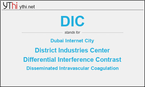 What does DIC mean? What is the full form of DIC?