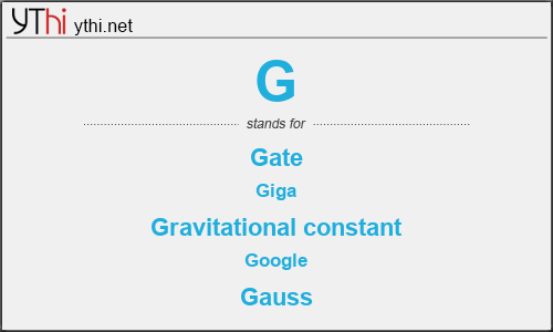 What does G mean? What is the full form of G?