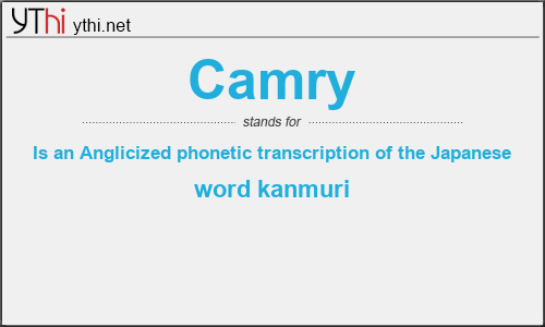 What does CAMRY mean? What is the full form of CAMRY?