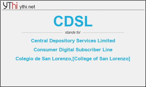 What does CDSL mean? What is the full form of CDSL?