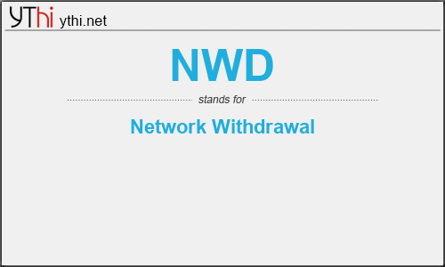 What does NWD mean? What is the full form of NWD?