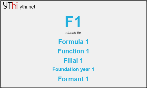 What does F1 mean? What is the full form of F1?