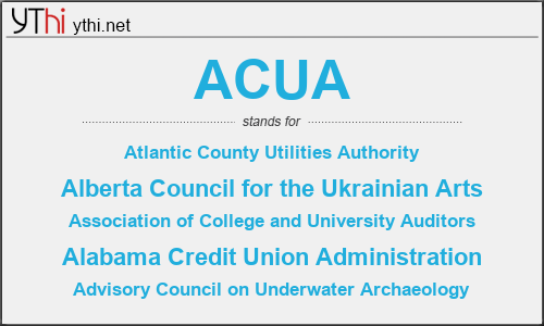 What does ACUA mean? What is the full form of ACUA?