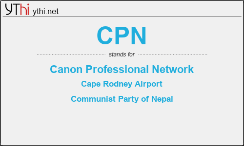 What does CPN mean? What is the full form of CPN?