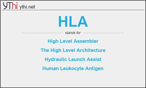 What does HLA mean? What is the full form of HLA?