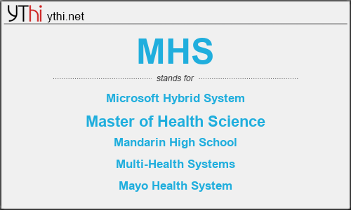 What does MHS mean? What is the full form of MHS?